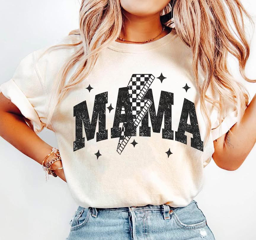 Hot Pink Lighting Bolt Mama